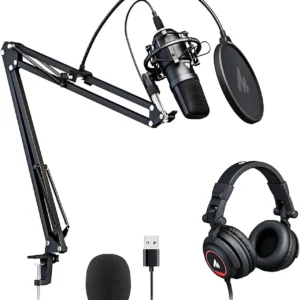MAONO Microphone with Studio Headphone Set