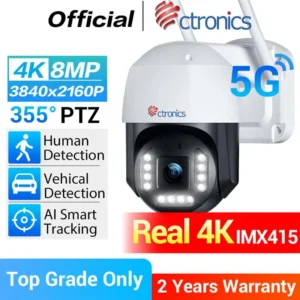 Ctronics Real 4K Outdoor Surveillance Camera 5G Wifi