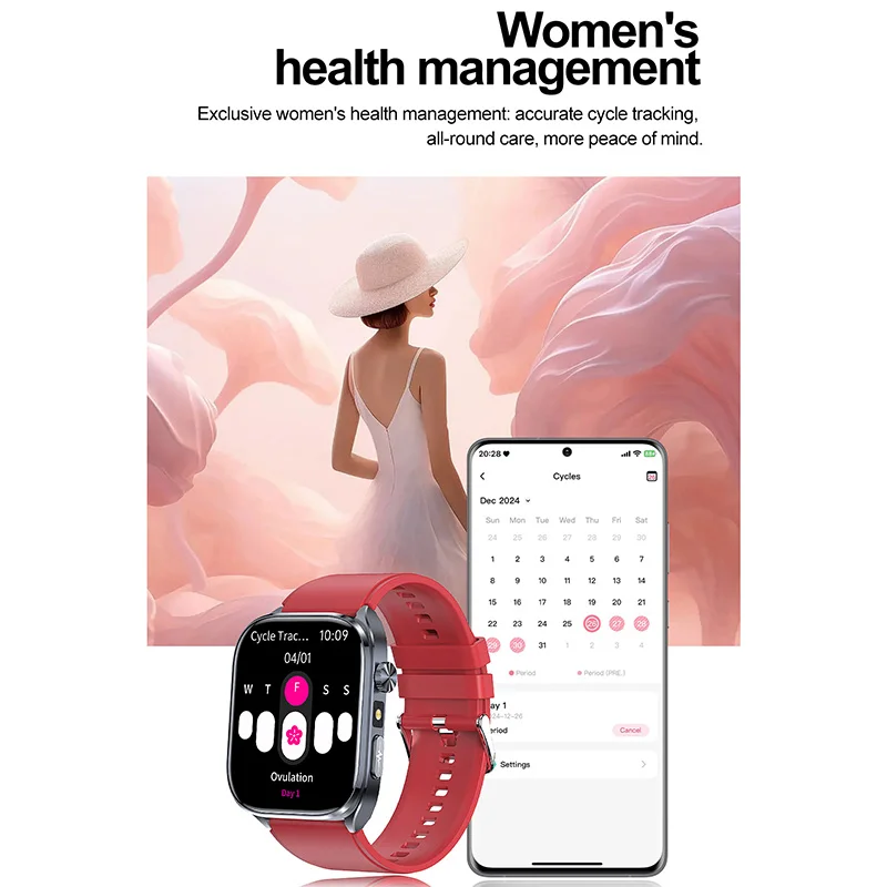 AI Smart Watch ECG Heart Health Analysis Blood Lipid & Pressure Monitoring BT Call Feature Health Fitness Tracker Flashlight - Image 1