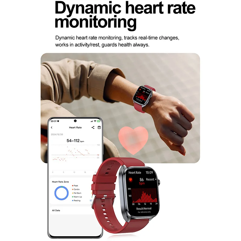 AI Smart Watch ECG Heart Health Analysis Blood Lipid & Pressure Monitoring BT Call Feature Health Fitness Tracker Flashlight - Image 4