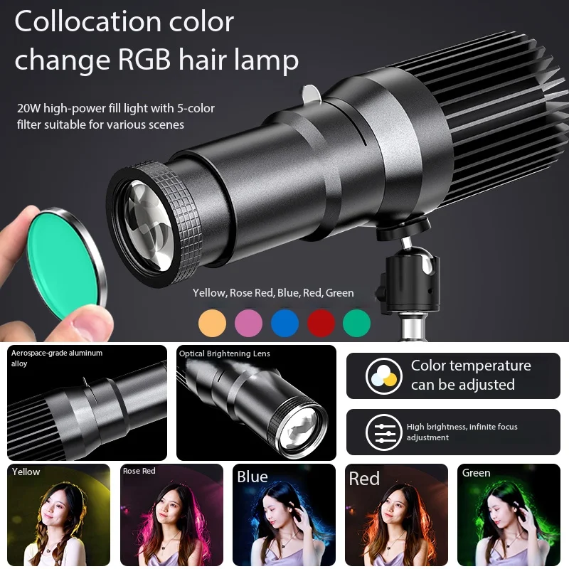 Metal COB All In One Spotlight Live Stream Photo Fill Light - Image 4